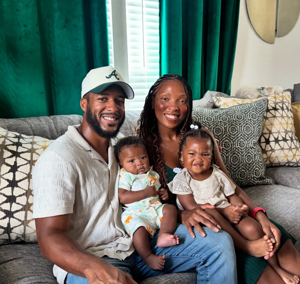 Candice's family. Her husband, son and daughter.